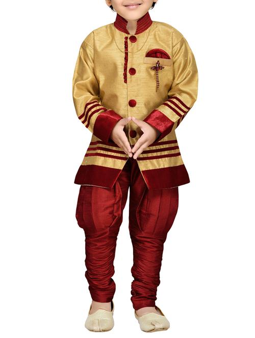 red silk blend kurta sets - 14405593 - Very Small Image - 1