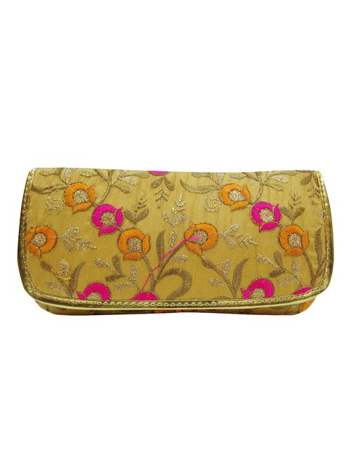 gold silk regular clutch - 14407379 - Very Small Image - 1