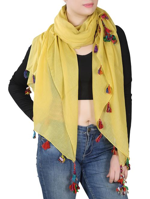 yellow cotton scarf - 14410143 - Very Small Image - 1