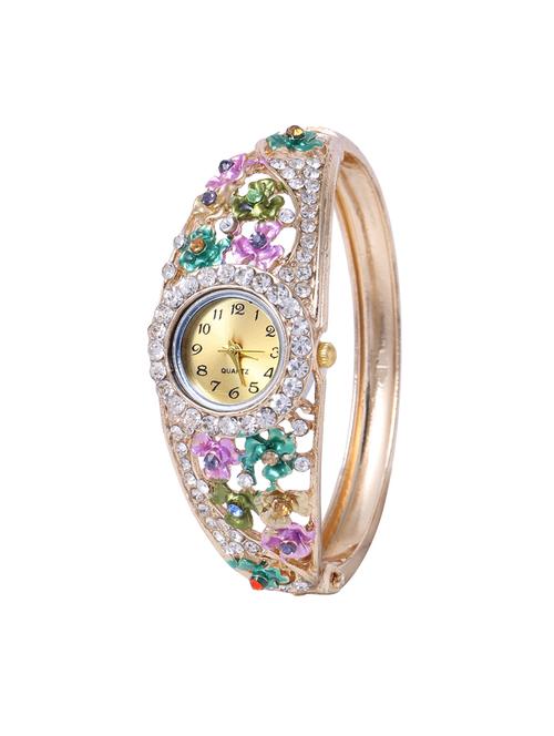 skylofts gold plated floral bracelet watch women - 14411865 - Very Small Image - 1