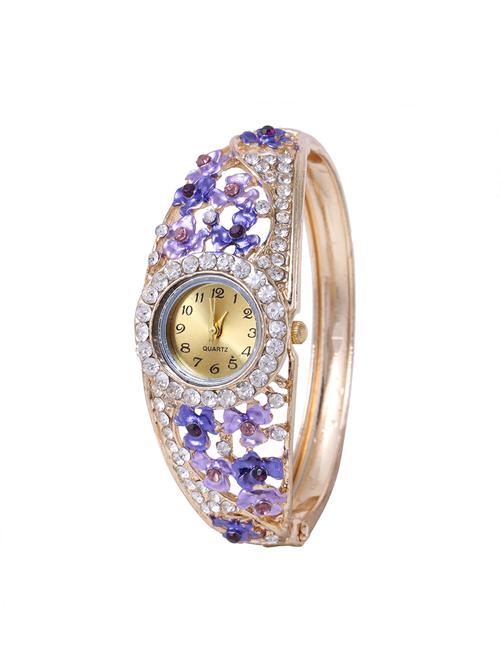Skylofts Gold Plated Floral Bracelet Watch Women - 14411866 - Very Small Image - 1