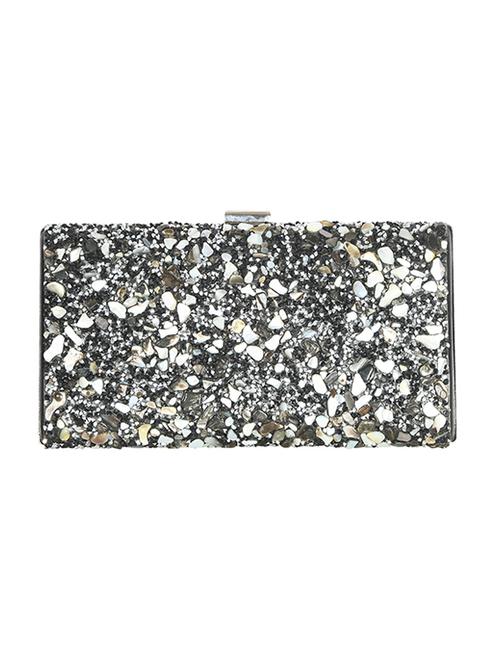 silver leatherette box clutch - 14413530 - Very Small Image - 1