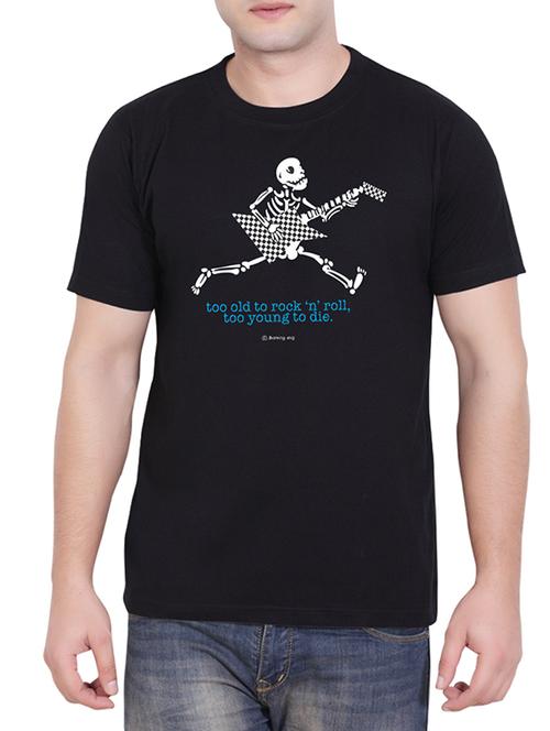 black cotton chest print tshirt - 14413891 - Very Small Image - 1