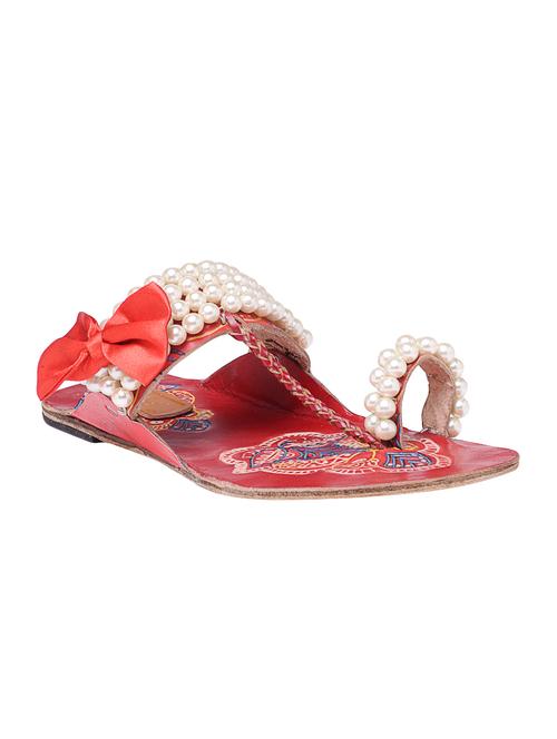 red one toe  kolhapuri - 14416350 - Very Small Image - 1