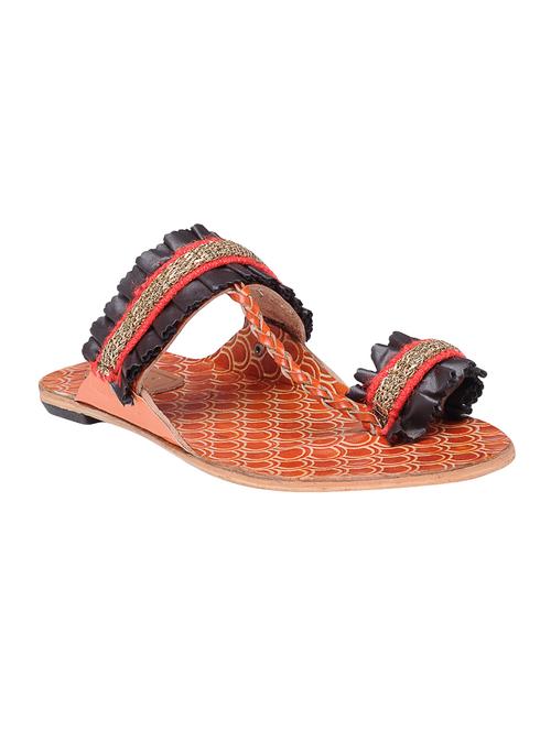 Multi Colored One Toe Kolhapuri - 14416353 - Very Small Image - 1