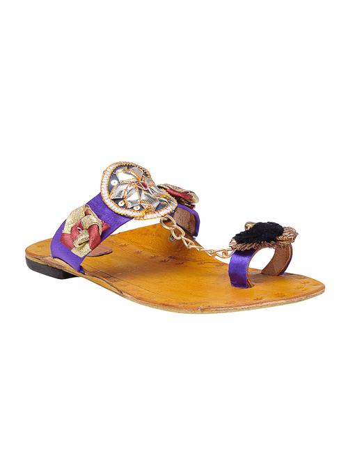 blue one toe  kolhapuri - 14416355 - Very Small Image - 1