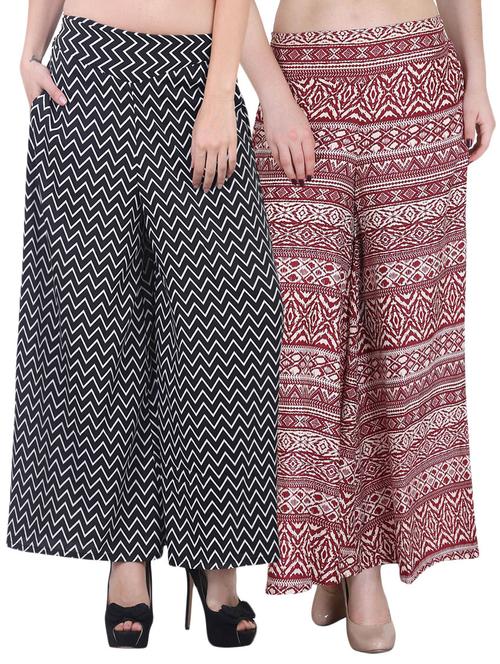 set of 2 printed crepe palazzo - 14417581 - Very Small Image - 1