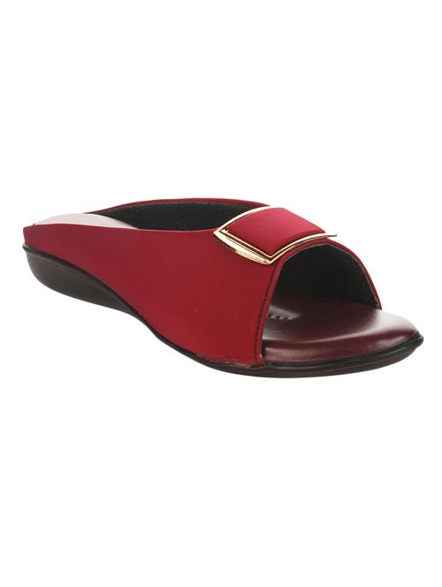 red faux leather slippers - 14417920 - Very Small Image - 1