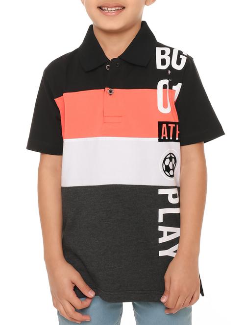 polo neck color block t-shirt - 14420070 - Very Small Image - 1