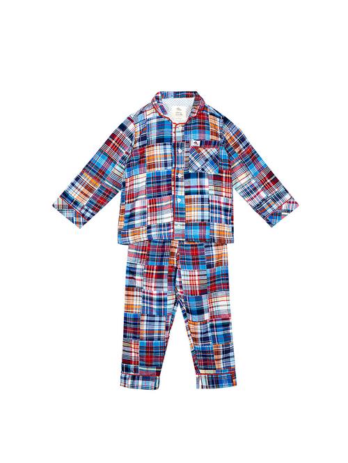 contrast piping pocket patch pyjama set - 14420325 - Very Small Image - 1