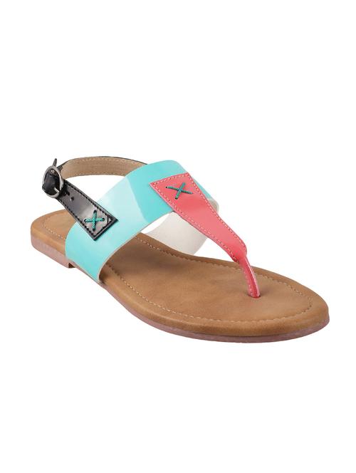 green faux leather back strap sandals - 14422428 - Very Small Image - 1