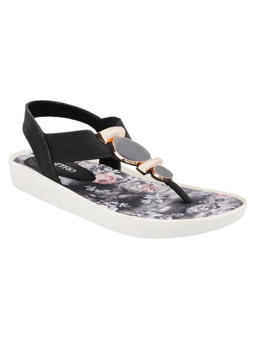 black faux leather back strap sandals - 14422432 - Very Small Image - 1