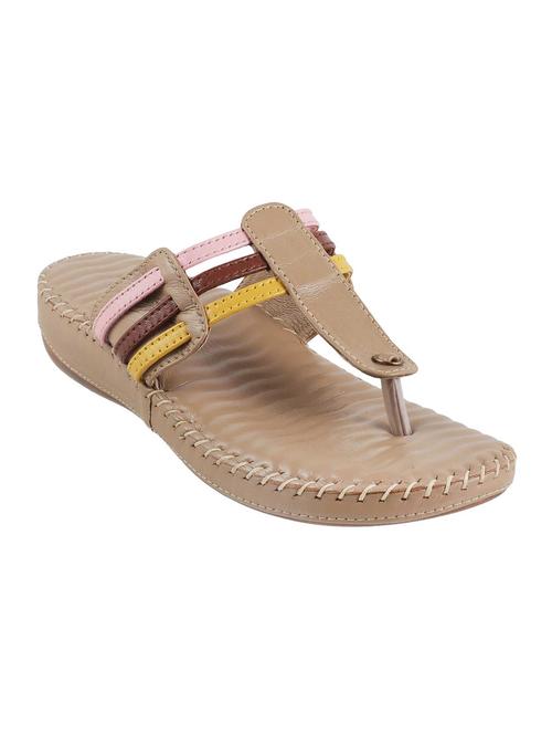 beige toe separator slippers - 14422635 - Very Small Image - 1