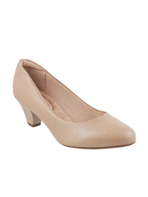 beige leatherette slip on pumps - 14422655 - Very Small Image - 1