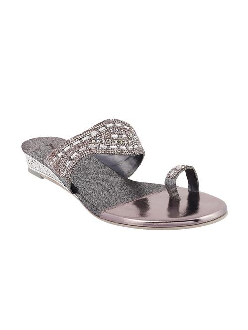 grey faux leather ethnic sandals - 14422767 - Very Small Image - 1