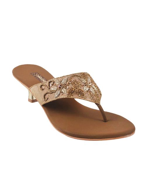 gold open thong  sandal - 14422806 - Very Small Image - 1
