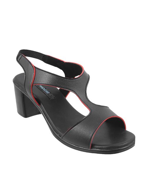 black faux leather back strap sandals - 14422952 - Very Small Image - 1