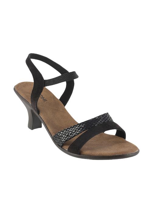 Black Faux Leather Back Strap Sandals - 14423013 - Very Small Image - 1