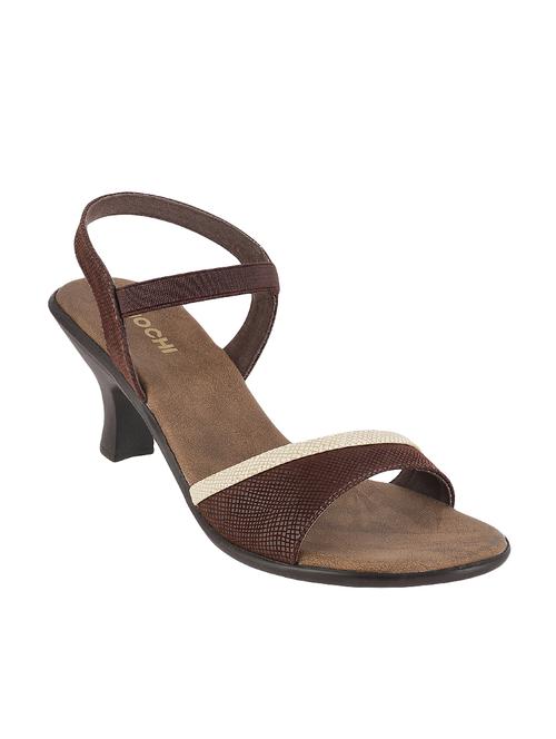 brown faux leather back strap sandals - 14423028 - Very Small Image - 1