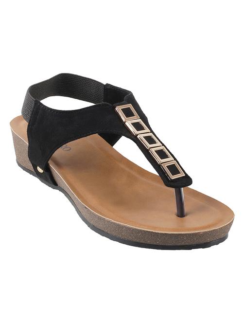 black faux leather back strap sandals - 14423127 - Very Small Image - 1