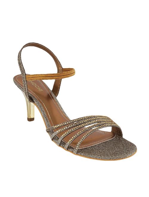gold faux leather back strap sandals - 14423167 - Very Small Image - 1