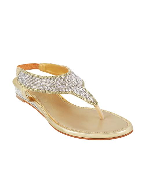 gold faux leather ethnic sandals - 14423193 - Very Small Image - 1