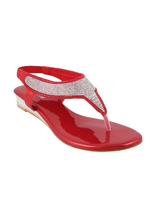 red faux leather back strap sandals - 14423194 - Very Small Image - 1