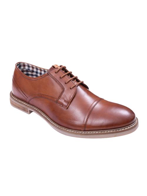 brown leatherette laceup derbies - 14423502 - Very Small Image - 1
