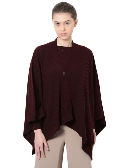 maroon asymmetrical knitted pullover - 14424487 - Very Small Image - 1