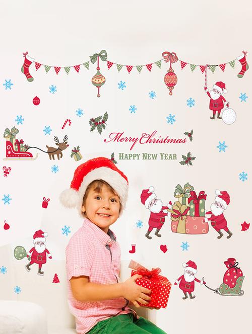 cortina merry christmas theme wall stickers - 14424558 - Very Small Image - 1