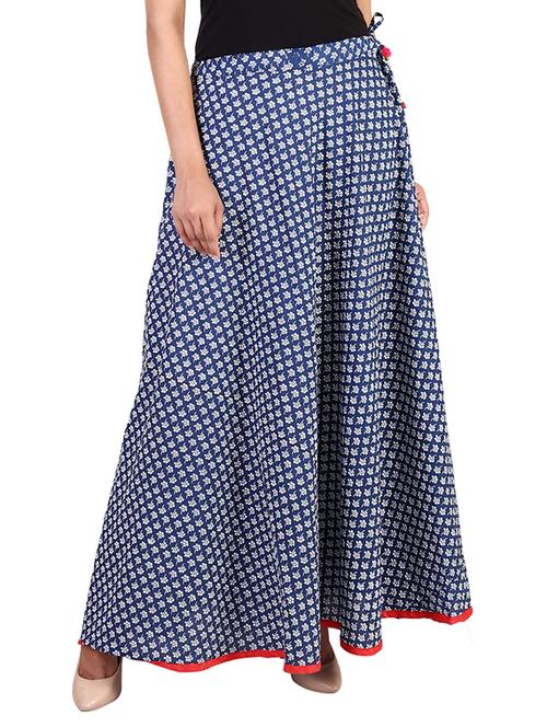 blue cotton maxi skirt - 14425056 - Very Small Image - 1