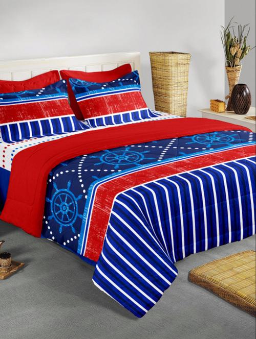 pure cotton queen size double bed sheet  with 2 pillow covers - 14425702 - Very Small Image - 1