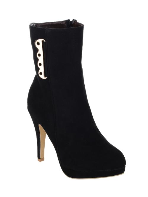 black fabric calf length boot - 14426172 - Very Small Image - 1