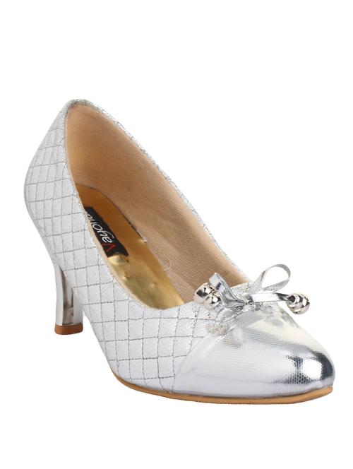 silver faux leather slip on pumps - 14426611 - Very Small Image - 1