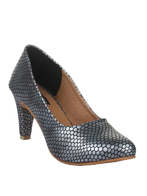 silver faux leather slip on pumps - 14426615 - Very Small Image - 1