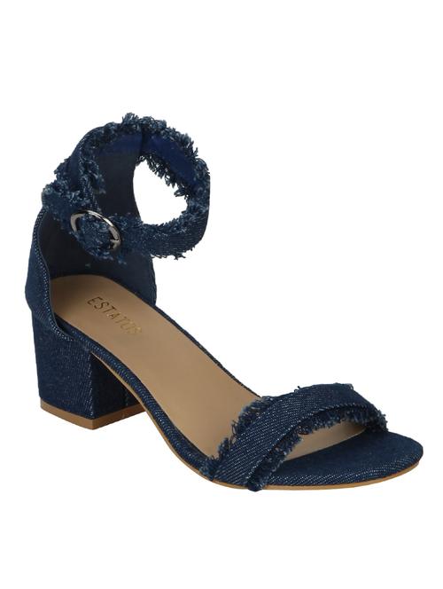 navy denim ankle strap sandals - 14427339 - Very Small Image - 1