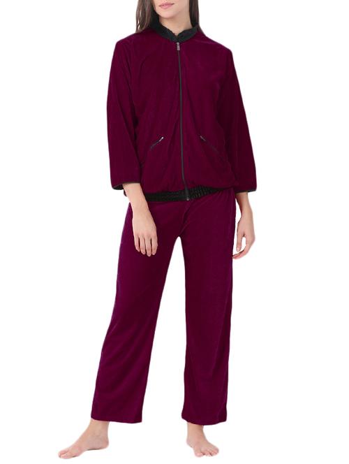 purple velvet pyjama set nightwear - 14429114 - Very Small Image - 1