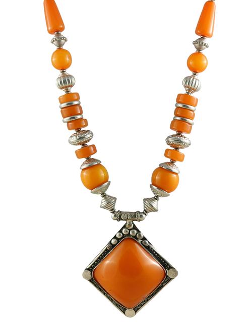 orange metal necklace - 14429438 - Very Small Image - 1