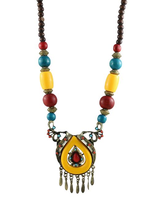 multi colored metal statement necklace - 14429441 - Very Small Image - 1
