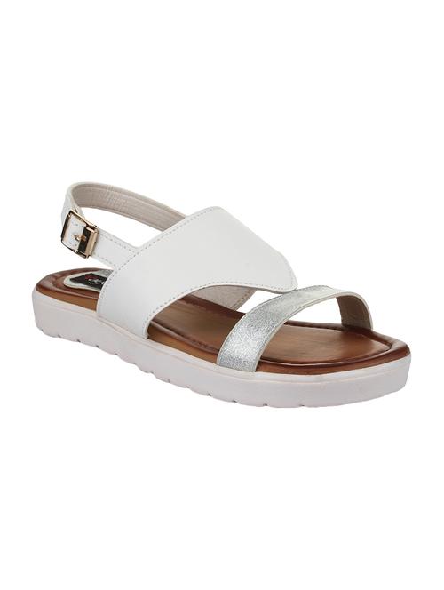 white faux leather back strap sandals - 14429709 - Very Small Image - 1