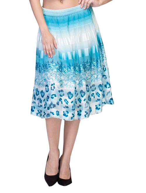 blue georgette casual skirt - 14431446 - Very Small Image - 1