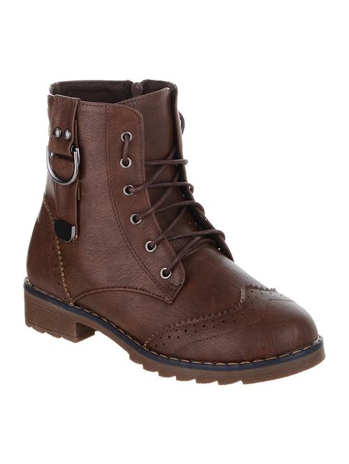 brown faux leather ankle boot - 14431933 - Very Small Image - 1