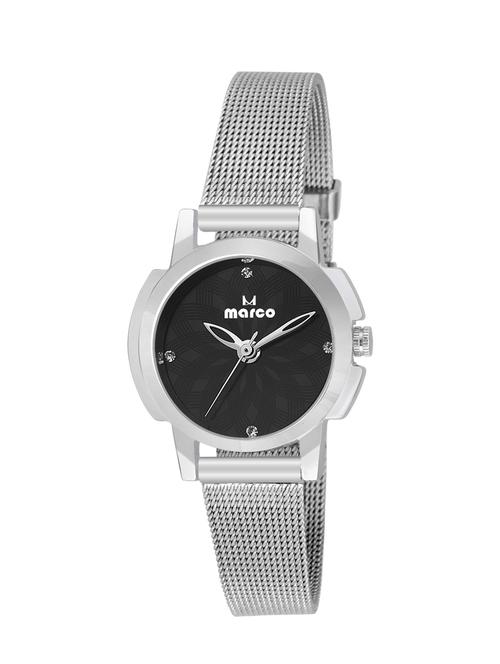marco black dial women's analog watch - 14432168 - Very Small Image - 1