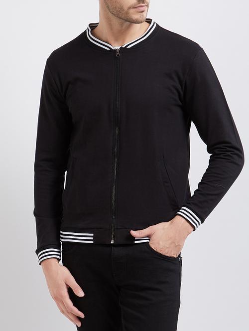 black cotton bomber jacket - 14434111 - Very Small Image - 1