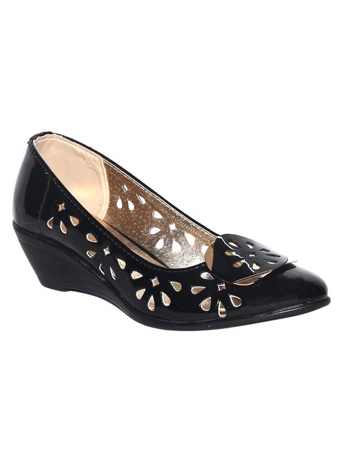 black leatherette wedges - 14434151 - Very Small Image - 1