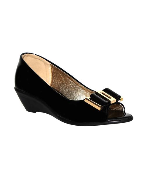 black leatherette wedges - 14434166 - Very Small Image - 1