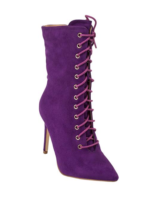 purple lace-up calf boot - 14434788 - Very Small Image - 1