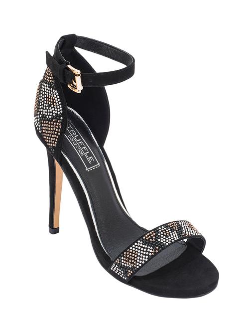 black faux leather closed back sandals - 14434805 - Very Small Image - 1