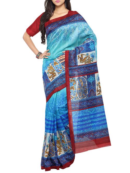 digital printed bhagalpuri saree with blouse - 14436430 - Very Small Image - 1