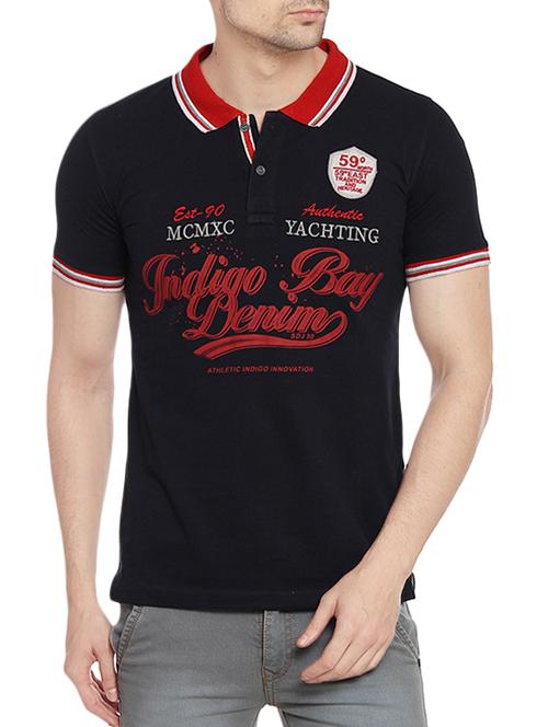 navy blue cotton t-shirt - 14436674 - Very Small Image - 1